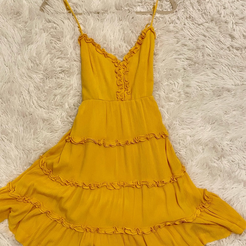 Ruffled thin strap dress